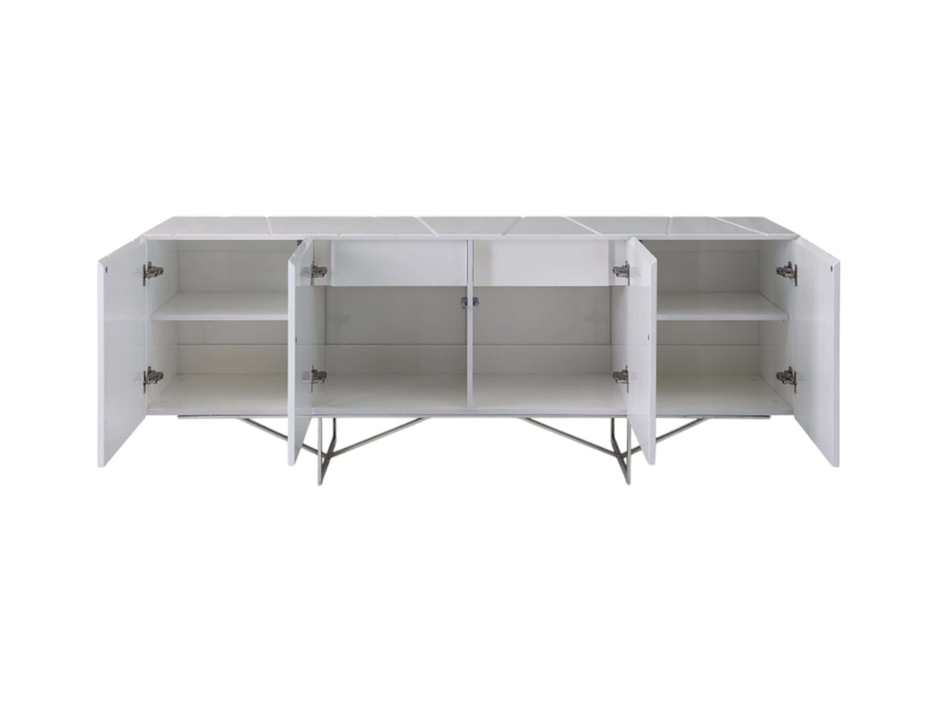 White Solid Wood Buffet Table with Drawers and Doors 3 White Solid Wood Buffet Table with Drawers and Doors - Image 3