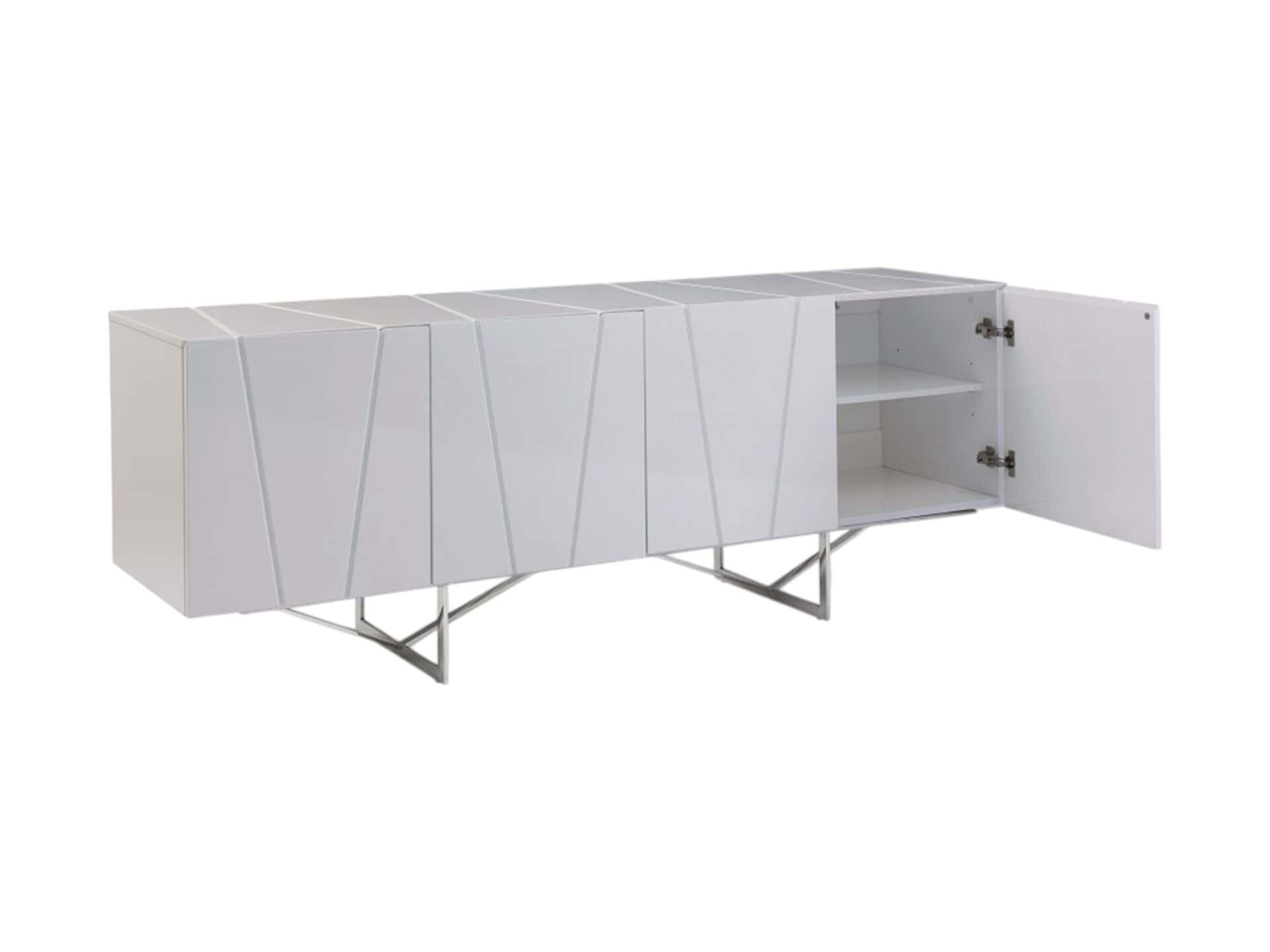 White Solid Wood Buffet Table with Drawers and Doors 5 White Solid Wood Buffet Table with Drawers and Doors - Image 5