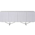 White Solid Wood Buffet Table with Drawers and Doors 9 White Solid Wood Buffet Table with Drawers and Doors