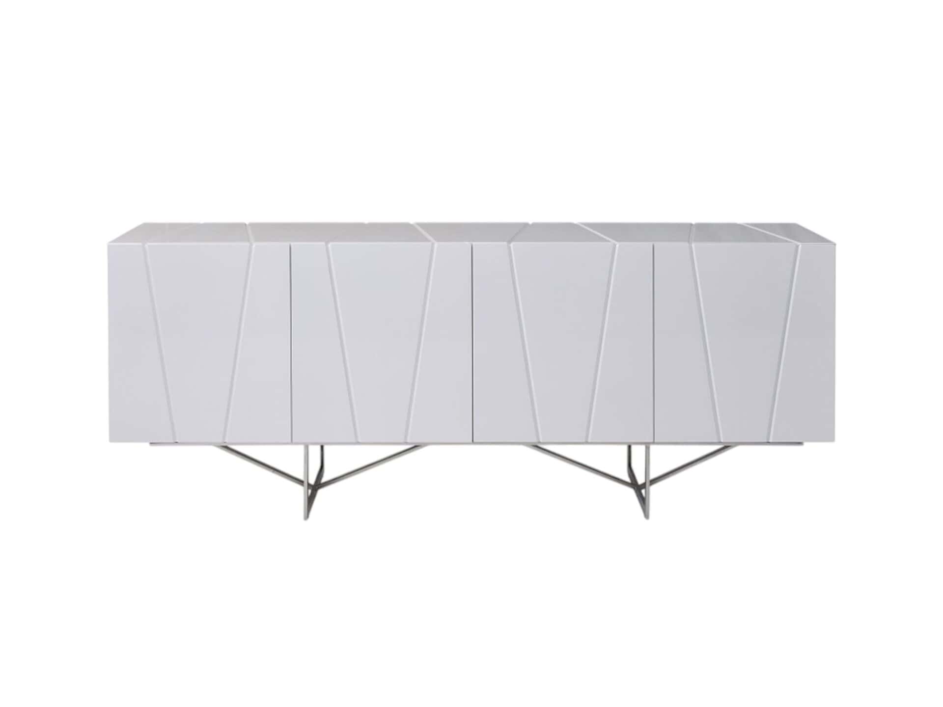 White Solid Wood Buffet Table with Drawers and Doors 2 White Solid Wood Buffet Table with Drawers and Doors - Image 2