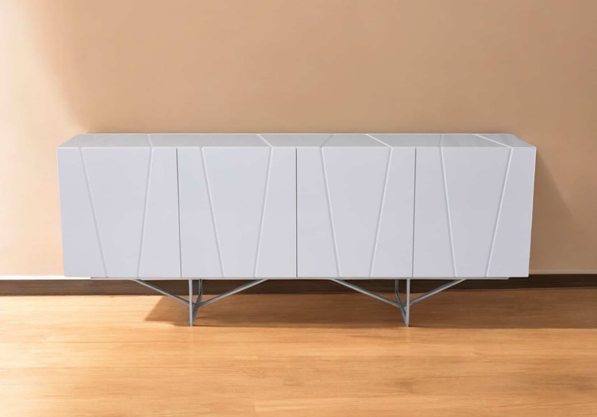 White Solid Wood Buffet Table with Drawers and Doors 1 White Solid Wood Buffet Table with Drawers and Doors