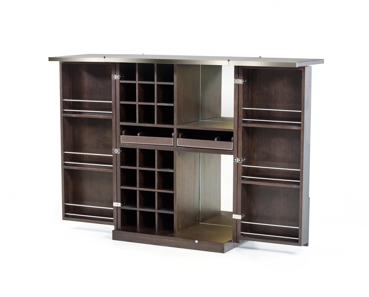 47 Inch Mid Century Brown Oak Veneer Wine Cabinet 1 47 Inch Mid Century Brown Oak Veneer Wine Cabinet