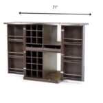 47 Inch Mid Century Brown Oak Veneer Wine Cabinet 11 47 Inch Mid Century Brown Oak Veneer Wine Cabinet