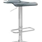 26-Inch Gray and Silver Swivel Adjustable Height Bar Stool