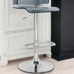 26-Inch Gray and Silver Swivel Adjustable Height Bar Stool
