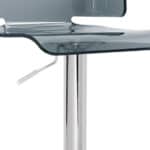 26-Inch Gray and Silver Swivel Adjustable Height Bar Stool