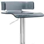 26-Inch Gray and Silver Swivel Adjustable Height Bar Stool
