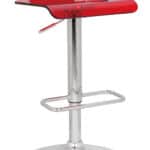 26-Inch Red and Silver Adjustable Height Acrylic Bar Stool 7 26-Inch Red and Silver Adjustable Height Acrylic Bar Stool