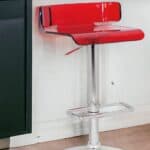 26-Inch Red and Silver Adjustable Height Acrylic Bar Stool 6 26-Inch Red and Silver Adjustable Height Acrylic Bar Stool