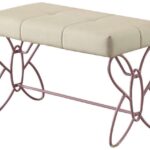 32" White and Purple Faux Leather Upholstered Accent Bench 6 32" White and Purple Faux Leather Upholstered Accent Bench