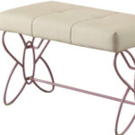 32" White and Purple Faux Leather Upholstered Accent Bench 7 32" White and Purple Faux Leather Upholstered Accent Bench