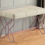 32" White and Purple Faux Leather Upholstered Accent Bench 5 32" White and Purple Faux Leather Upholstered Accent Bench