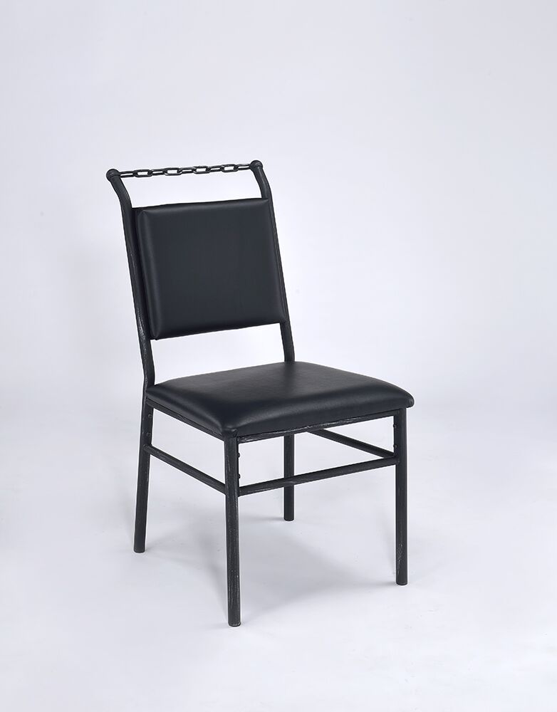 41-Inch Black Faux Leather Office Chair With Steel Frame 5 41-Inch Black Faux Leather Office Chair With Steel Frame - Image 5