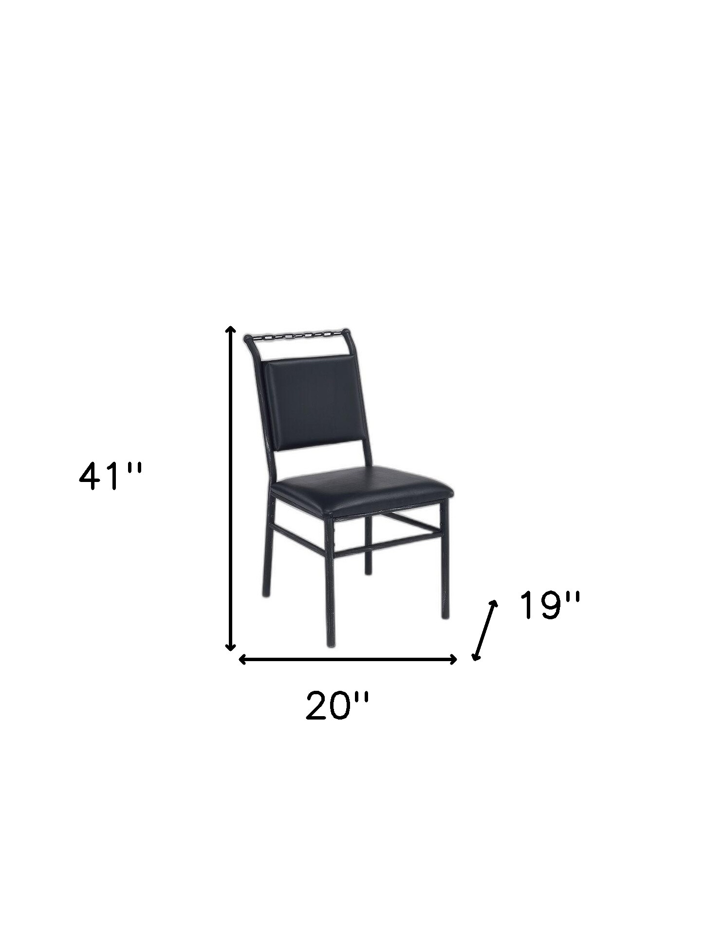 41-Inch Black Faux Leather Office Chair With Steel Frame 6 41-Inch Black Faux Leather Office Chair With Steel Frame - Image 6