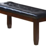 48" Black and Espresso Faux Leather Upholstered Bench 9 48" Black and Espresso Faux Leather Upholstered Bench