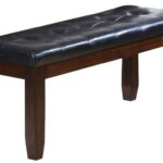 48" Black and Espresso Faux Leather Upholstered Bench 7 48" Black and Espresso Faux Leather Upholstered Bench