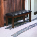48" Black and Espresso Faux Leather Upholstered Bench 8 48" Black and Espresso Faux Leather Upholstered Bench