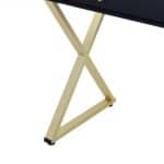 Black and Brass Writing Desk With Two Drawers (42-Inch)