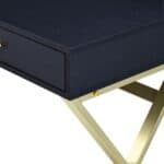 Black and Brass Writing Desk With Two Drawers (42-Inch)