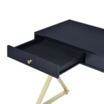 Black and Brass Writing Desk With Two Drawers (42-Inch)