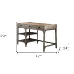 47 Inch Natural Gray Writing Desk With Three Drawers 16 47 Inch Natural Gray Writing Desk With Three Drawers