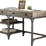 47 Inch Natural Gray Writing Desk With Three Drawers 11 47 Inch Natural Gray Writing Desk With Three Drawers