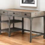 47 Inch Natural Gray Writing Desk With Three Drawers 10 47 Inch Natural Gray Writing Desk With Three Drawers