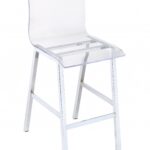 39-Inch Clear Acrylic and Silver Metal Counter Height Bar Stool