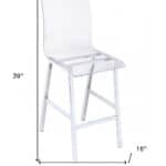 39-Inch Clear Acrylic and Silver Metal Counter Height Bar Stool