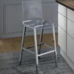 39-Inch Clear Acrylic and Silver Metal Counter Height Bar Stool