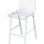 39-Inch Clear Acrylic and Silver Metal Counter Height Bar Stool