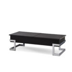47 Inch Black and Silver Iron Lift Top Coffee Table