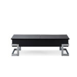 47 Inch Black and Silver Iron Lift Top Coffee Table
