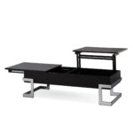47 Inch Black and Silver Iron Lift Top Coffee Table