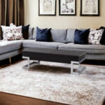 47 Inch Black and Silver Iron Lift Top Coffee Table
