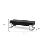 47 Inch Black and Silver Iron Lift Top Coffee Table