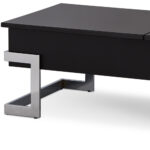 47 Inch Black and Silver Iron Lift Top Coffee Table