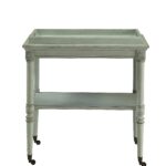 30" X 18" X 32" Antique Green French Style Tray Table