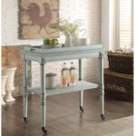 30" X 18" X 32" Antique Green French Style Tray Table