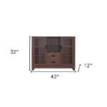 Brown Sideboard with Glass Doors and Two Drawers 16 Brown Sideboard with Glass Doors and Two Drawers