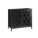 Black Sideboard with Glass Doors and Storage Shelves 9 Black Sideboard with Glass Doors and Storage Shelves