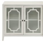 White Sideboard with Glass Doors and Shelves (1 Piece)