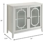 White Sideboard with Glass Doors and Shelves (1 Piece)