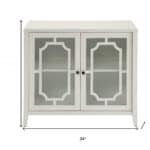 White Sideboard with Glass Doors and Shelves (1 Piece)