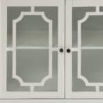 White Sideboard with Glass Doors and Shelves (1 Piece)