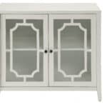 White Sideboard with Glass Doors and Shelves (1 Piece)