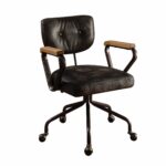 25-Inch Black and Dark Brown Swivel Leather Office Chair 6 25-Inch Black and Dark Brown Swivel Leather Office Chair