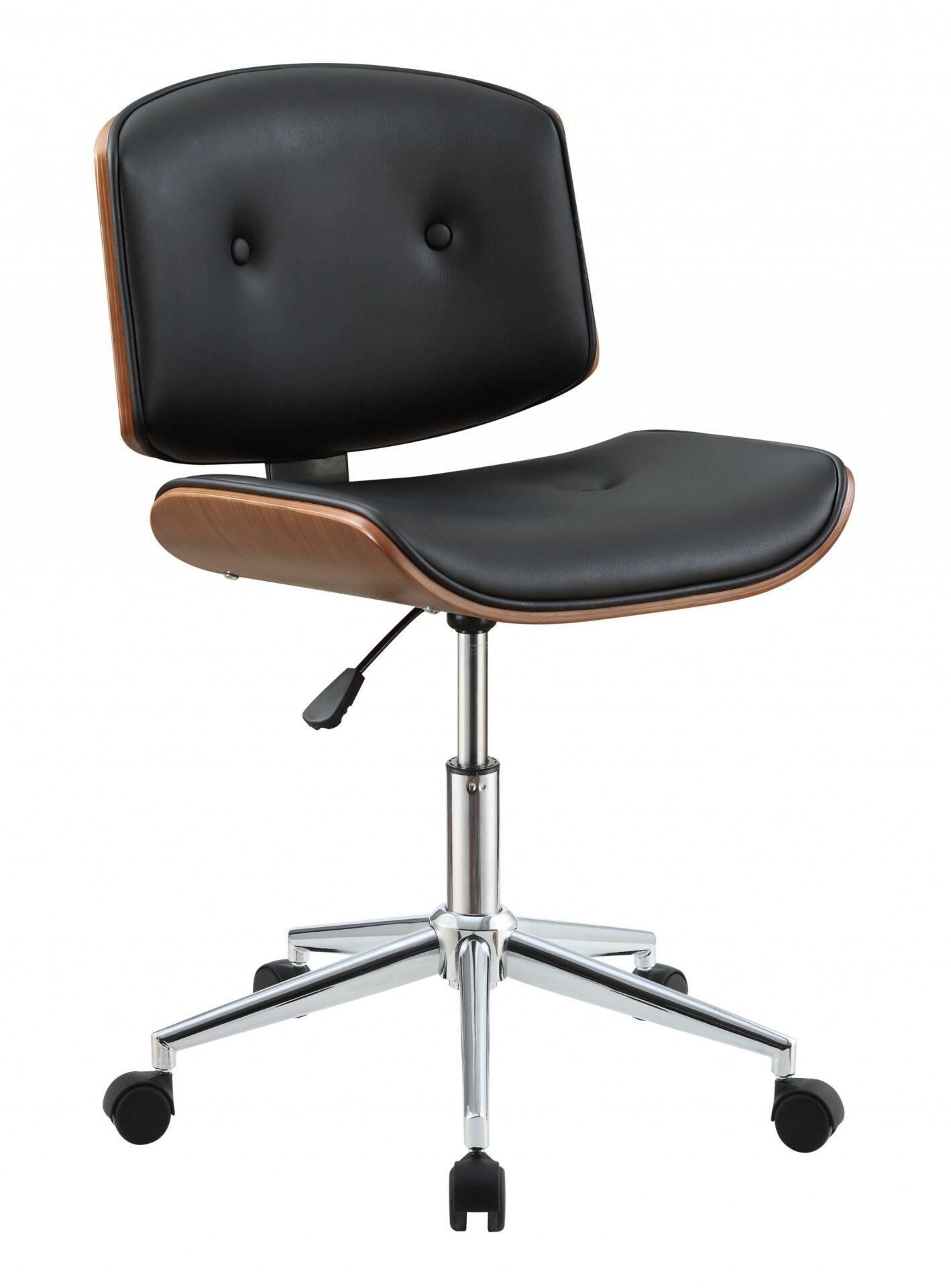31-Inch Adjustable Tufted Faux Leather Office Chair with Steel Frame 2 31-Inch Adjustable Tufted Faux Leather Office Chair with Steel Frame - Image 2
