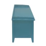 43" Teal Blue Solid Wood Storage Bench with Baskets 11 43" Teal Blue Solid Wood Storage Bench with Baskets