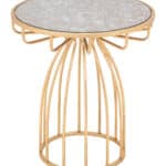 Gold Silo Side Table with White Round Top 12 Gold Silo Side Table with White Round Top